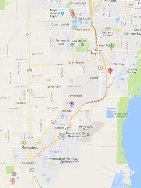 MAP OF WEST KENDALL/HOMESTEAD/FLORIDA