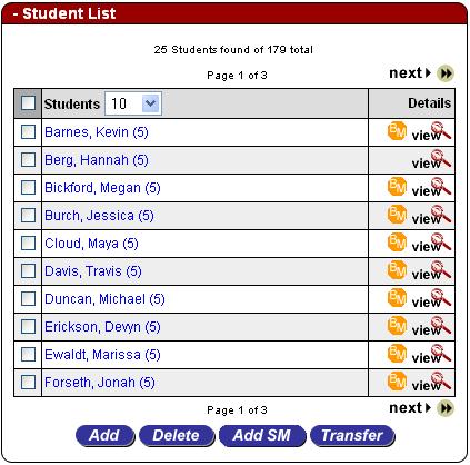 Page 9 My Classes Tab/Adding Existing Students to the Class Roster 2.1.2 It is possible to search for AIMSweb students through the Manage Students screen.