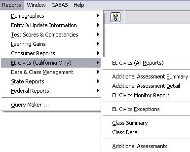 Resources Reports: EL Civics Additional Assessment Summary