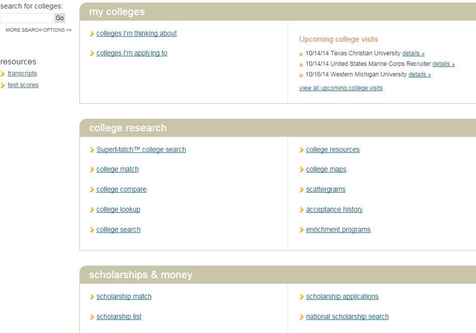 colleges Will probably be the most used tab at OTHS!
