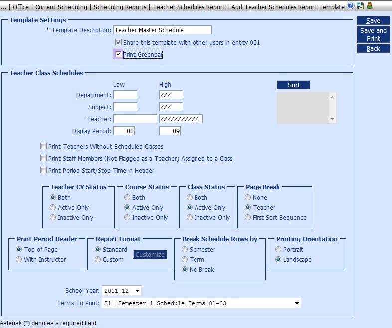 Teacher Schedule Report This report will allow you to verify teacher assignments and will show student counts once students have been scheduled.
