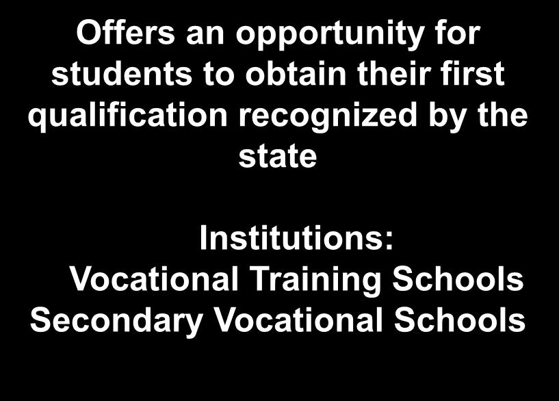 Vocational Training Schools Secondary Vocational Schools