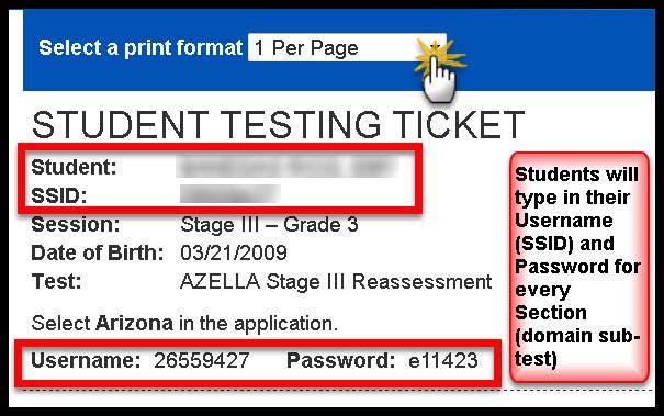 Testing Tickets are secure test materials. Testing Tickets are distributed and collected every day for each Section. Students may NOT leave the testing room with their Test Ticket.