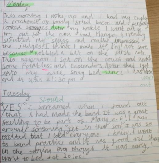 In these lessons paragraphs were not taught explicitly, but the children have used them in their writing, demonstrating that this skill is secure.
