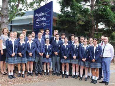au CO-ED YEARS 7 12 ESTABLISHED 1993 ENROLMENT 1120 STUDENTS Students attending the following Catholic primary schools have priority enrolment at Aquinas Catholic College: Holy Family Menai Aquinas