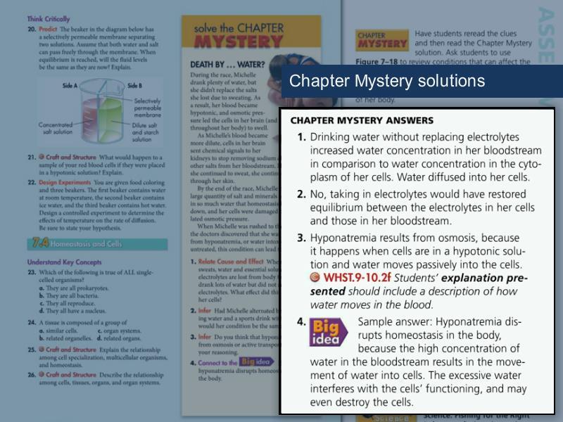 Chapter Mystery You can find solutions to the Chapter Mystery at the end of each chapter in your Teacher s Edition.