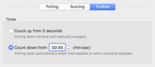 Select whether you want the timer to count up from 0, or if you would like to set a countdown from an amount of time.