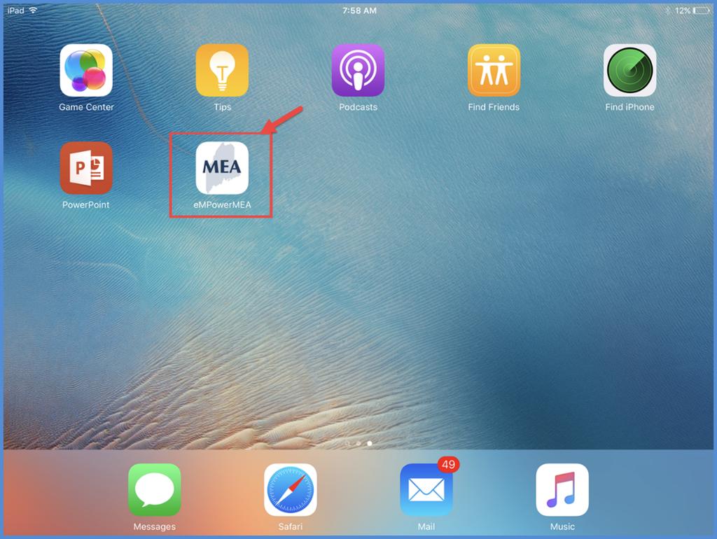 Test Administrator s Technology Guide ipad To launch the empowermea application, tap the icon for the empowermea app on the home screen of the ipad.
