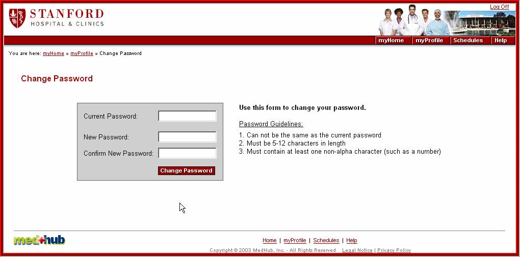You will be prompted to change your password when you are logging