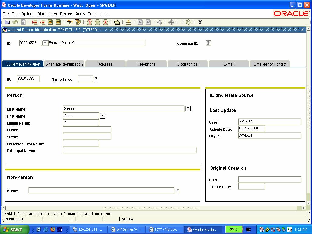 R1 - GENERAL PERSON INFORMATION SPAIDEN Identification Form Locate names, including former names, and addresses.