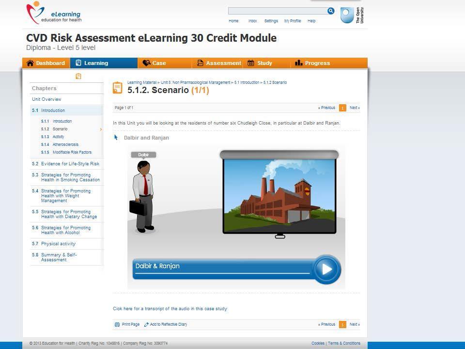 Animations such as this appear throughout the learning materials.