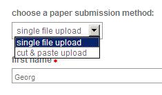 another application. Access the Turnitin assignment as before. Select cut & paste upload from the drop-down list.