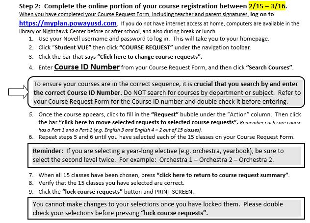 Course Request Instructions Please read them