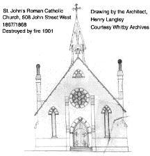 Catholics, mainly from Ireland, began to settle in the Whitby area in the 1830s.