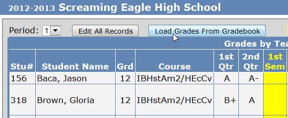 student s grades. From the Navigation tree, click the mouse on Grades.