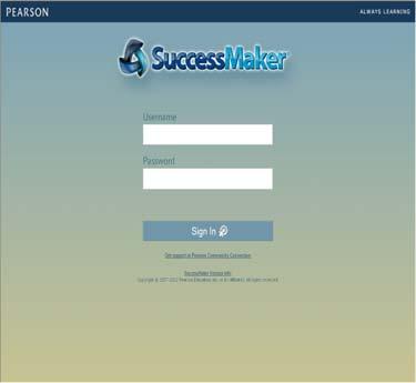 Figure 3-2 Sign In To access support from Pearson Community Connection, click the link under the Sign In button.