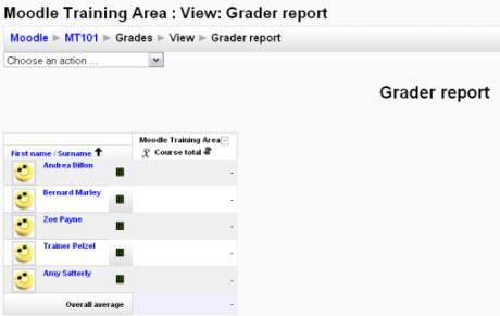 You are now viewing the gradebook in the Grader Report view.