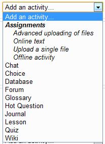Assignments Assignments are graded (generally) activities within the moodle.