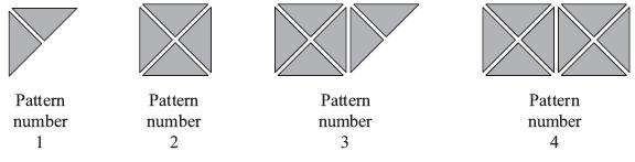 2. Here are some patterns made from triangles. (a) Complete the table.