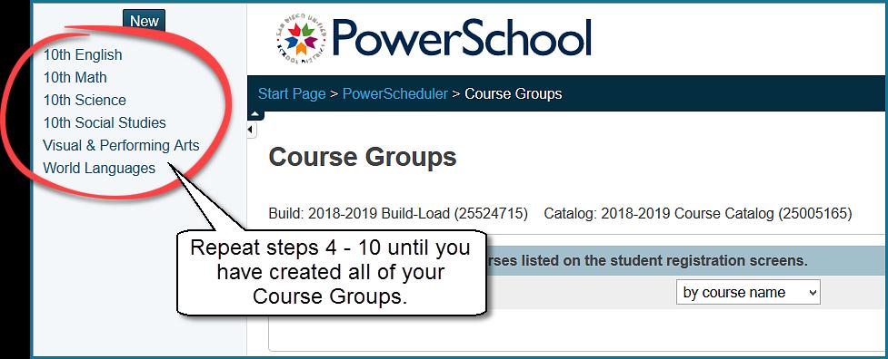 of your course groups.