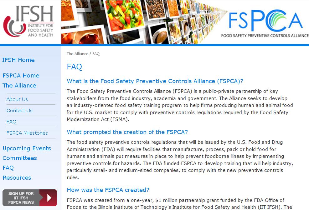 FSPCA Website: www.iit.