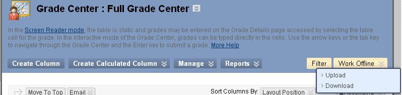 Exporting grades to Excel 1. Click on Full Grade Center in the Control Panel 2.