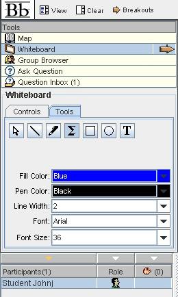 Tools include Select, Line, Marker (freehand pen tool), Equation, Rectangle shape, Oval shape, and Text.