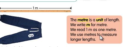 Length, Mass and Volume - Measure length in metres/ centimetres,