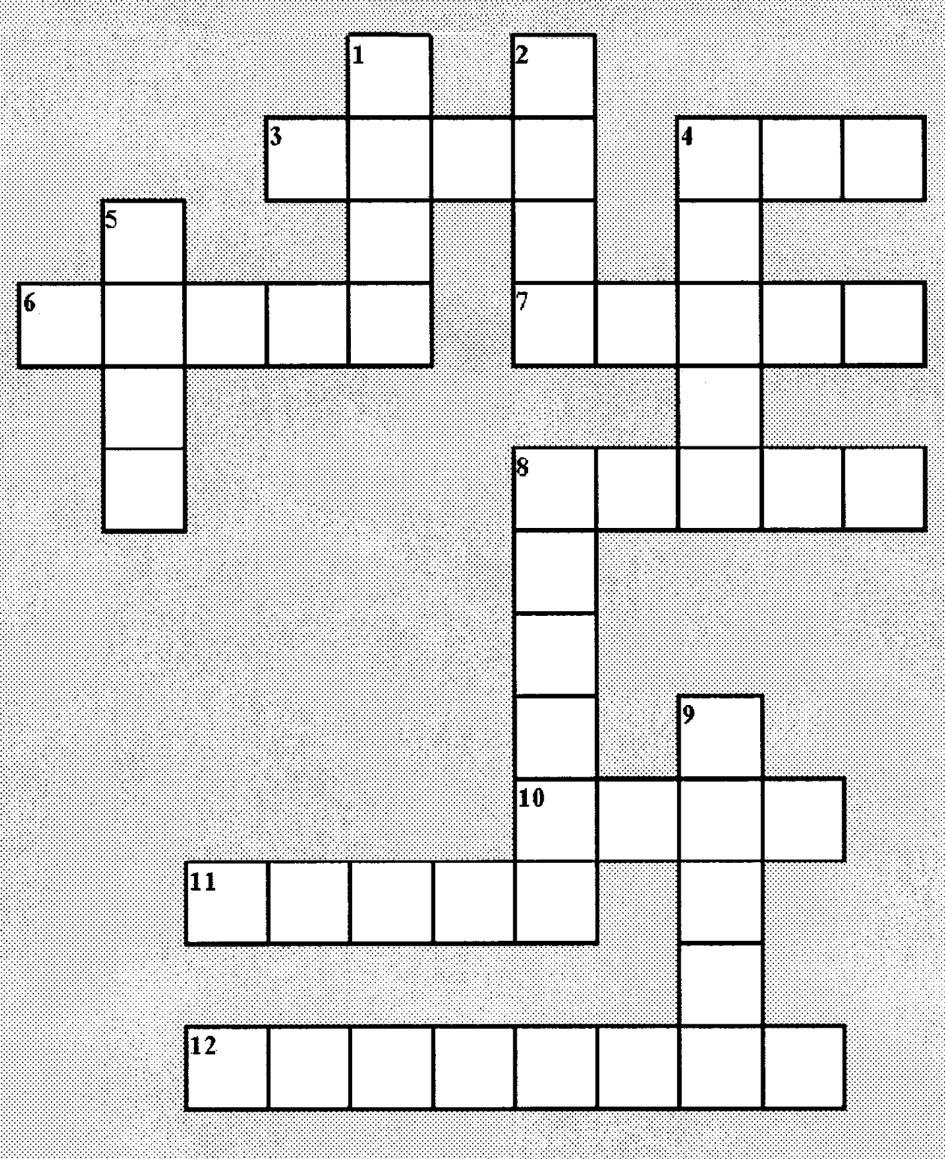 Student Worksheet Student Worksheet: Crossword Puzzle Number 1 Directions: Complete the crossword puzzle. Across: 3. the plural form of mouse 4. the plural form of man 6. the plural form of tooth 7.