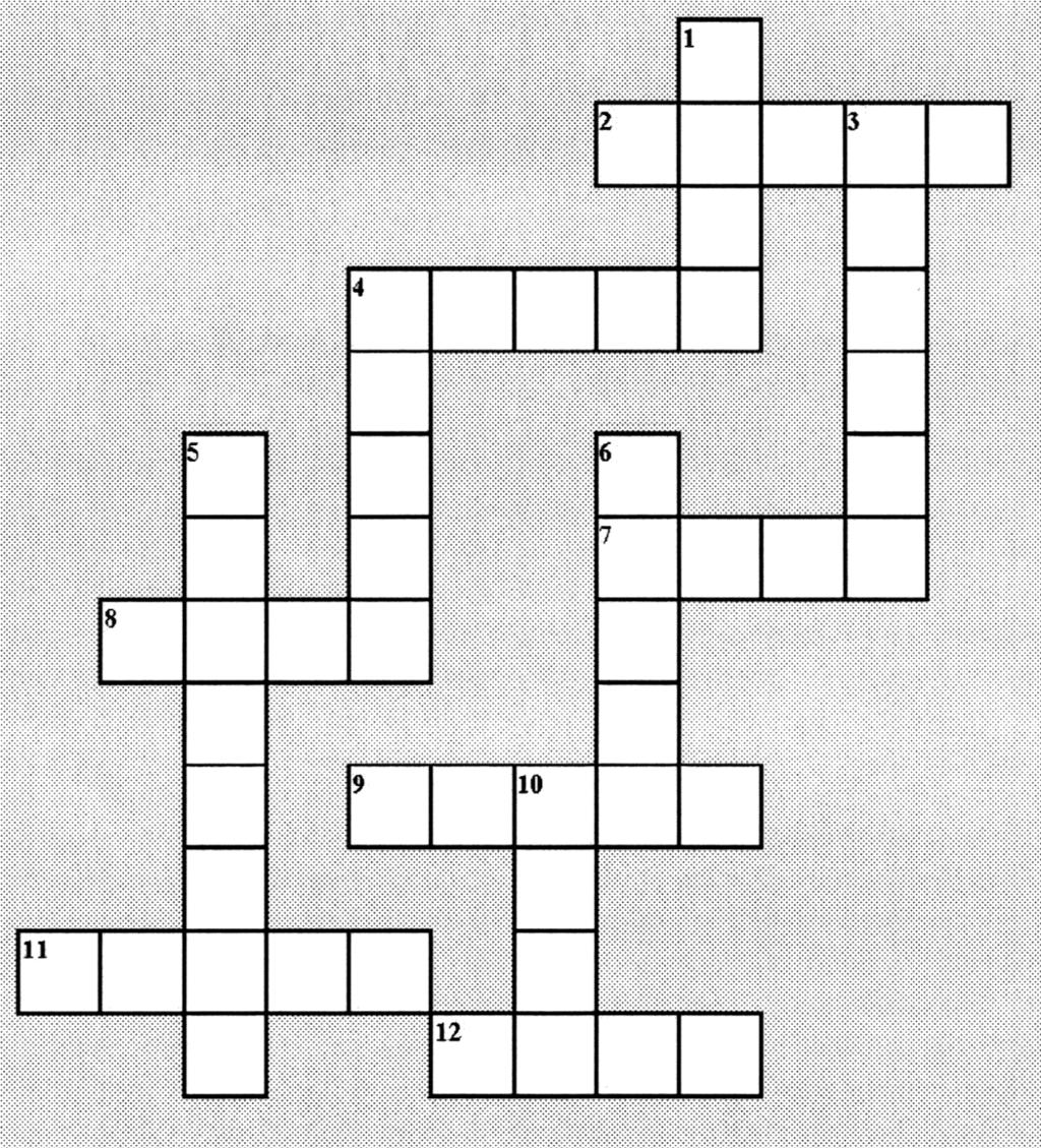 Student Worksheet Student Worksheet: Crossword Puzzle Number 2 Directions: Complete the crossword puzzle. Across: 2. the plural form of goose 4. the plural form of trout 7. the plural form of ox 8.