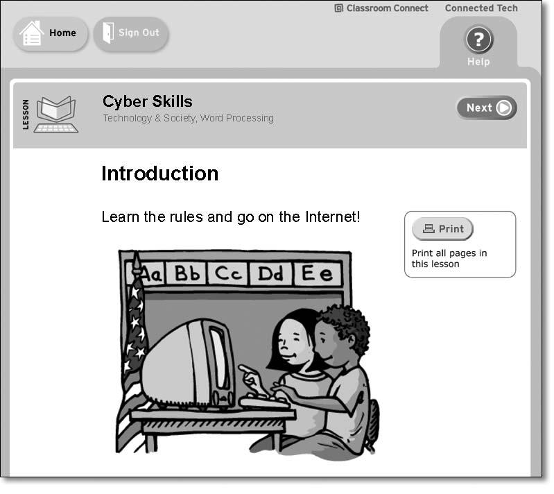 Connected Tech provides this in an online program that you and your students view over the Internet.