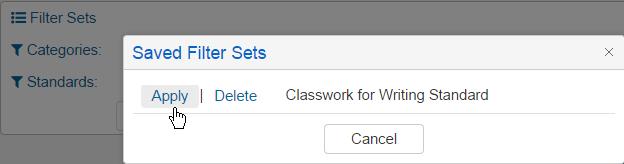 Enter the Filter Set Name and click the mouse on the OK button. The filter will now be available on the Filter Sets option dropdown.