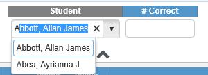 Select a student from the Student dropdown list or enter the first characters of the student s first or last name.