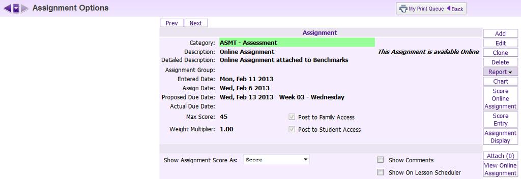 Manually Scoring Online Assignments Short answer and essay assignments will need to be scored by the teacher.
