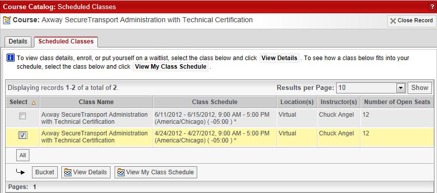 View a Class Schedule 1. While viewing the course within the Catalog, click on the Scheduled Classes tab to see when this course is scheduled.