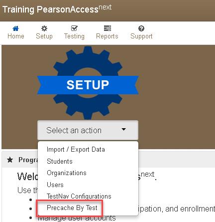7. Precache test content by using the Precache by Test function. a.
