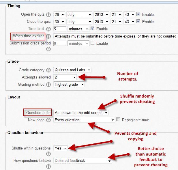 19 form the drop-down menu for example, Attempts must be submitted before time expires, or they are not counted, etc. This means students have to complete everything before their time expires.
