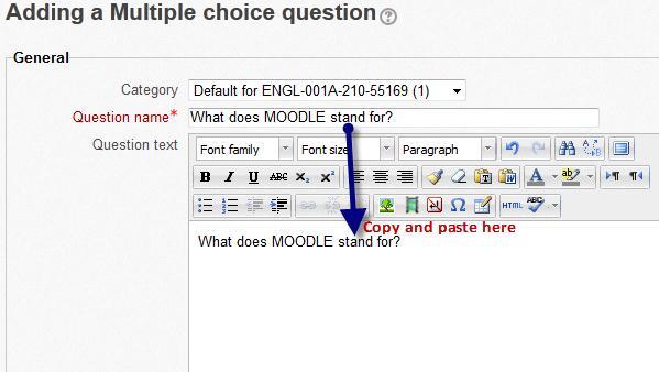 23 12. Again, copy and paste the Question name to the Question text box. 13. Type your answer into the Answer box.