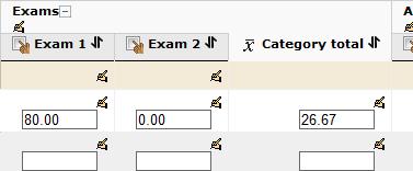 We have set the gradebook up with four sections: one for each of the