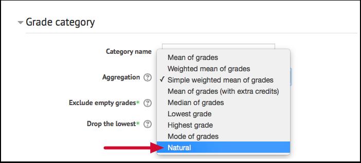 11.4 Using Natural Grades Most likely you will want to use Natural Grading. This is the sum of all grade values scaled by weight.