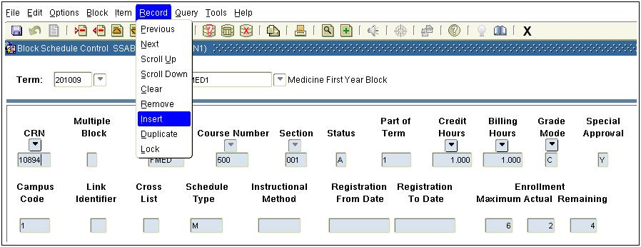 Block registration Block registration Background The Faculties of Medicine, Law, Dentistry, and Physical and Occupational Therapy register students in a group (block) of courses, based on the where