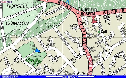 Question: Scale 1:20000 Find the distance between Sec Sch and Nuffield Hospital When reading map scales, a few simple rules need to be followed: 1) The scale describes the relationship between the