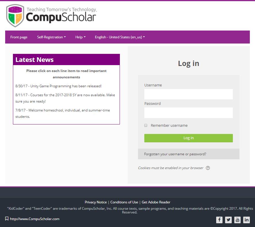 Login Page To access course material, please use a HTML5-compliant web browser such as Internet Explorer, Mozilla Firefox, or Google Chrome or Apple Safari.