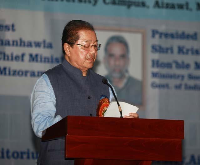 Pu Thanhawla, Hon ble Chief Minister of Mizoram expressed his happiness for for the the inauguration of of disabilities Centre for Disability studies centre Studies in in Mizoram under under the