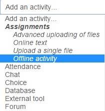 Creating an Assignment Offline Activity Grades for Moodle activities are automatically added to your gradebook.