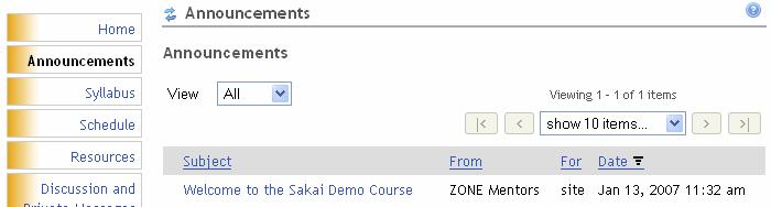 4.1 Viewing Course Materials Course materials in Sakai usually include a course syllabus, announcements, assignments and unit of instruction documents (instructional materials, web references and