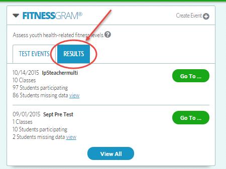 3.6 FitnessGram Results Once your students have completed their fitness testing and you have entered their scores, you can locate their results on the