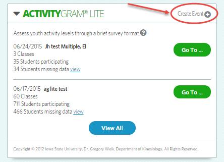 6 ActivityGram Lite ActivityGram Lite is a 15-question activity profile.