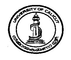 Passport size photograph to be affixed here UNIVERSITY OF CALICUT Amount Chalan No Date of Remittance Rs.