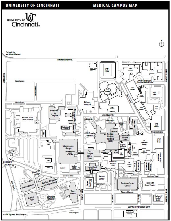 University of Cincinnati East Campus Map EAST (MEDICAL) CAMPUS MAP Marriot Hotel